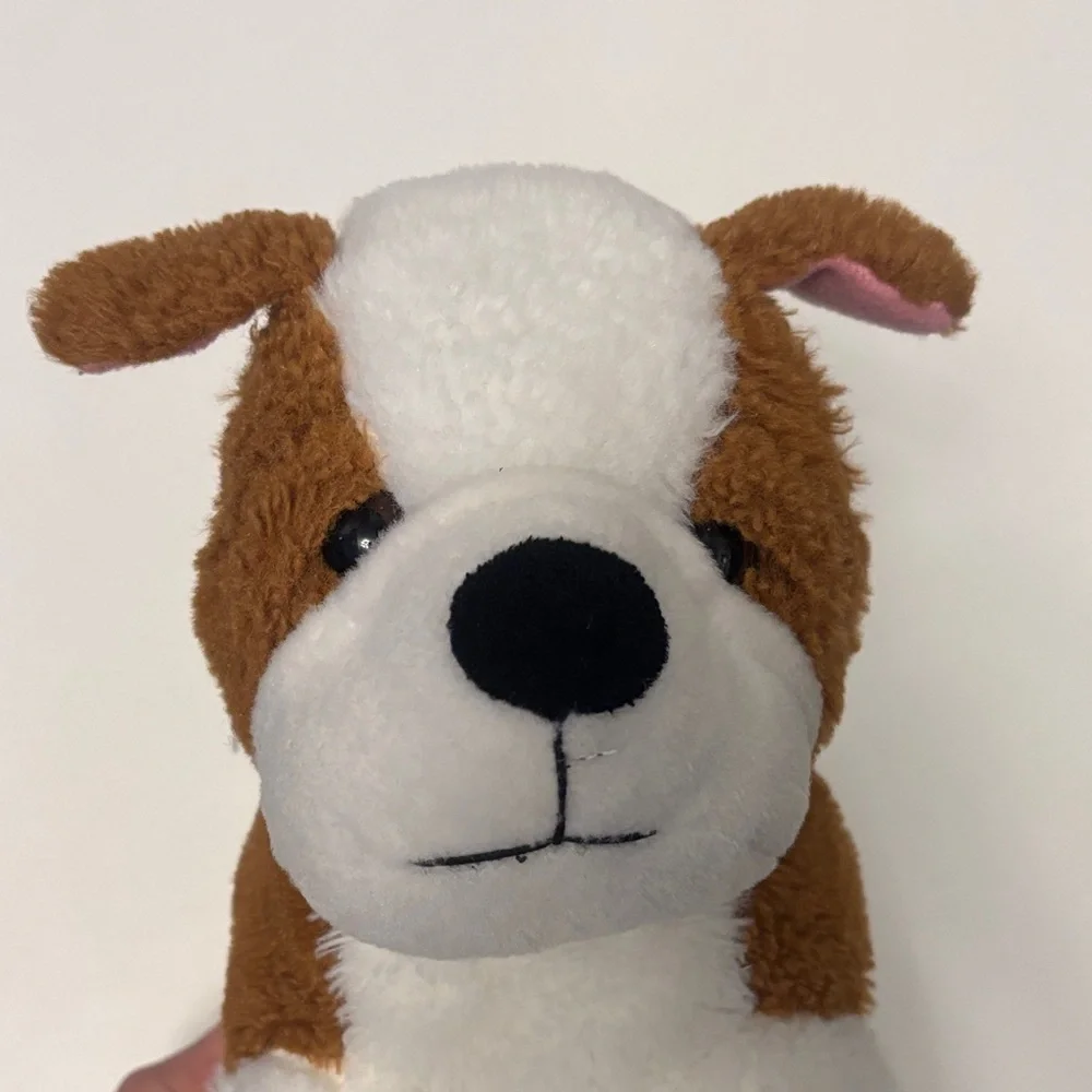 Bear Factory Love-Themed Plush Dog Toy Pair - Brown and Gray